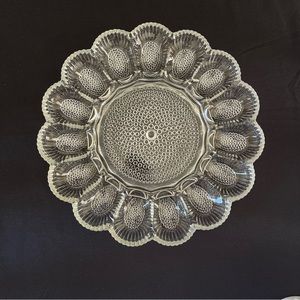 Egg Plate ~ Hobnail ~ Indiana Glass